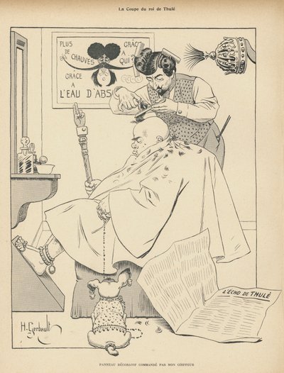 Taglio di capelli del Re di Thule: un uomo dal barbiere da Henri Gerbault