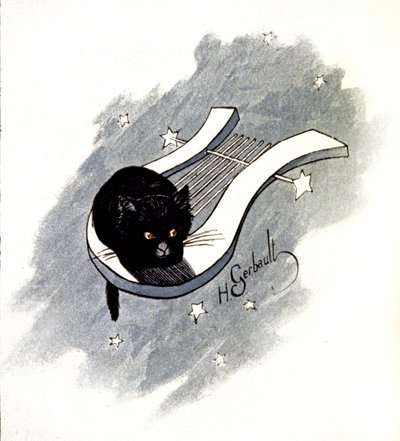 Le Chat Noir, cabaret parigino, c.1900 (illustrazione) da Henri Gerbault