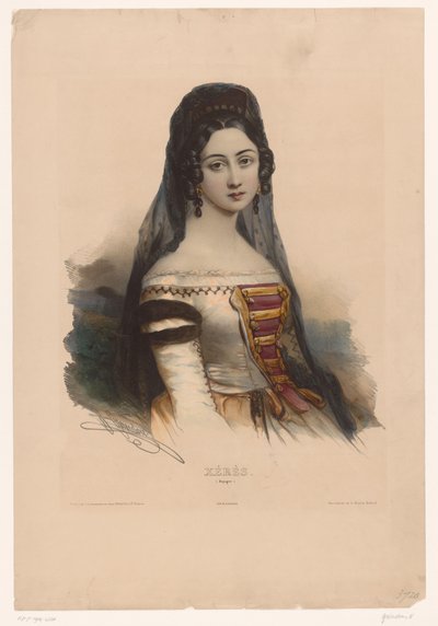 Donna in costume spagnolo (Xérès, Spagna) (Donne in costume tradizionale) da Henri Grevedon
