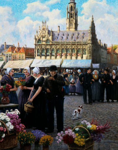 Il mercato dei fiori a Middelburg da Henri Houben