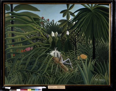 Cavallo attaccato da un giaguaro da Henri J.F. Rousseau