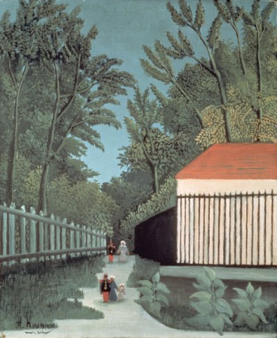 Paesaggio nel Parco Montsouris con cinque figure da Henri J.F. Rousseau