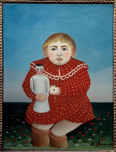 Bambino con bambola da Henri J.F. Rousseau