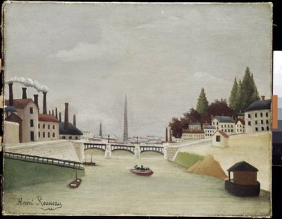 Veduta del ponte di Grenelle e del Trocadero a Parigi da Henri J.F. Rousseau