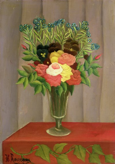 Fiori con sfondo lavanda da Henri J.F. 1844 1910 Rousseau