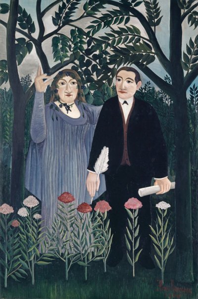 La Musa che ispira il poeta, 1909 da Henri J.F. Rousseau