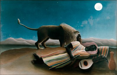 La zingara addormentata (dipinto di Henry Rousseau detto il Doganiere Rousseau) da Henri J.F. Rousseau