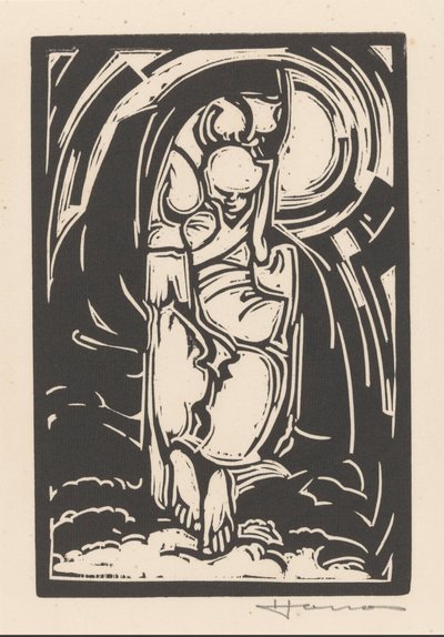 Figura che si tiene il mento da Henri Jonas (signed by artist)