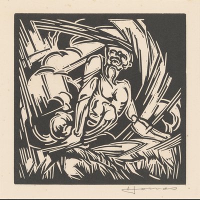 Personificazione del vento da Henri Jonas (signed by artist)