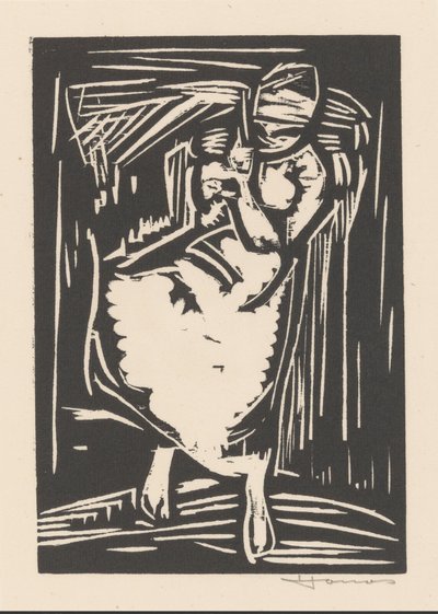 Donna che porta un sacco sulla schiena da Henri Jonas (signed by artist)