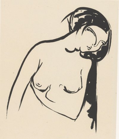Donna nuda che tocca il suo seno da Henri Jonas