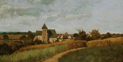 Un villaggio al tempo del raccolto da Henri Joseph Harpignies