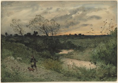 Alba—Cacciatore con cane da Henri Joseph Harpignies