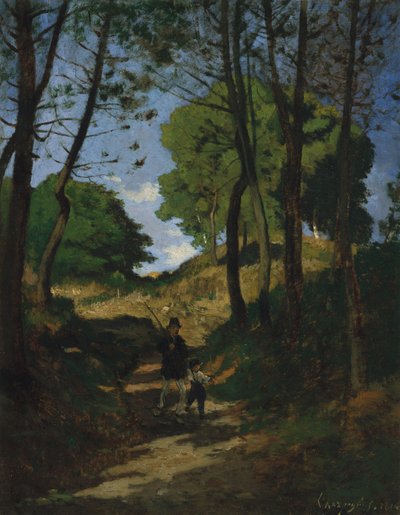Abeti a Les Trembleaux, vicino a Marlotte, 1854 da Henri Joseph Harpignies