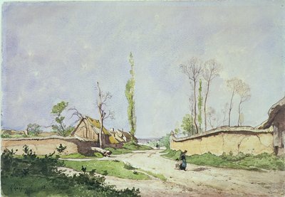 No.1534 Una strada di villaggio, Oiseme, 1888 da Henri Joseph Harpignies