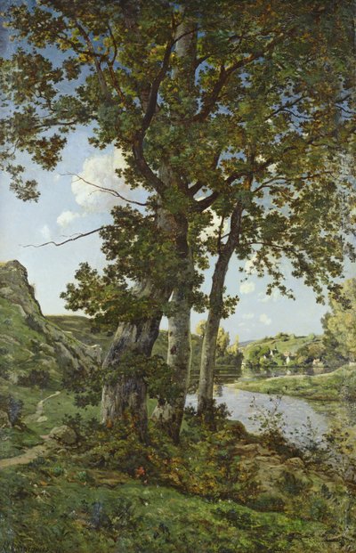 Le querce di Chateau-Renard, 1875 da Henri Joseph Harpignies