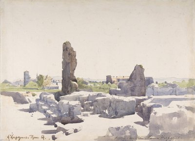 Veduta del Colosseo dalla Basilica di Domiziano e dal Palazzo Flavio, Roma, 1864 da Henri Joseph Harpignies