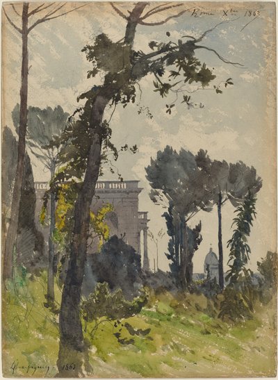 Vista della cupola di San Pietro, Roma da Henri Joseph Harpignies