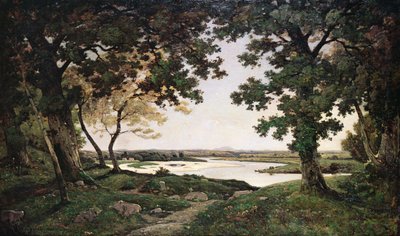 Paesaggio boscoso con fiume sabbioso da Henri Joseph Harpignies