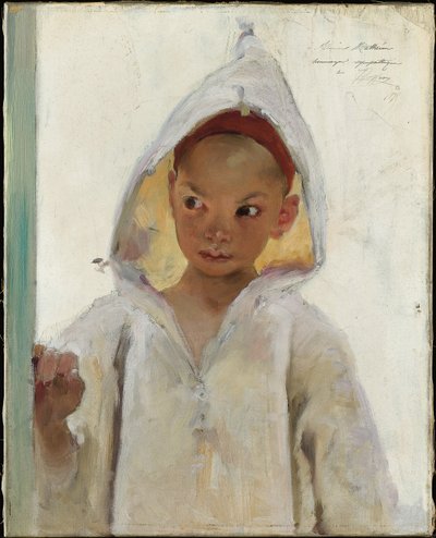 Ritratto di un giovane ragazzo con un burnous da Henri Jules Jean Geoffroy