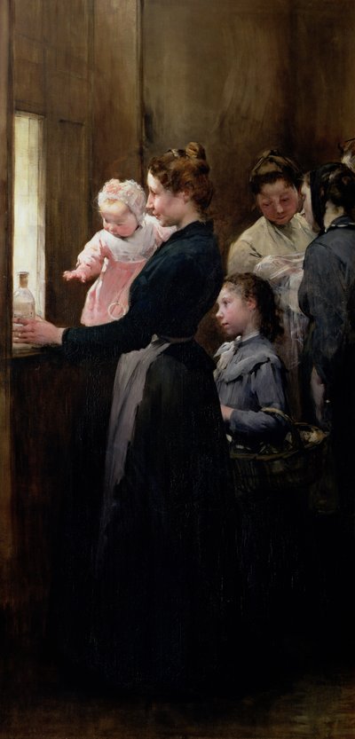 La goccia di latte a Belleville: Chirurgia del Dottor Variot, La distribuzione del latte, 1903 da Henri Jules Jean Geoffroy