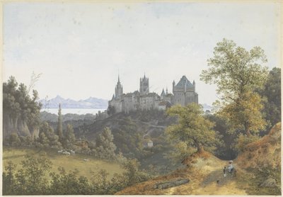 Veduta di Losanna, con vista sul castello e sulla cattedrale da Henri Knip
