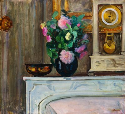 Bouquet di fiori sul caminetto, 1920 da Henri Lebasque