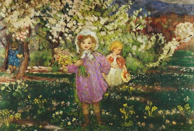 Bambini in un frutteto in fiore, 1914 da Henri Lebasque
