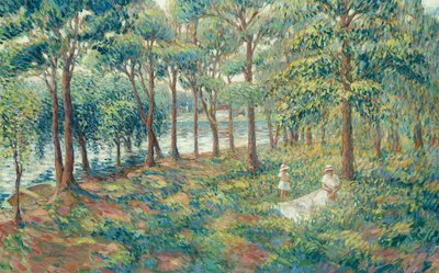 Madame Lebasque e suo figlio sulla riva della Marna, 1899 da Henri Lebasque