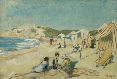 La spiaggia a Pointe St Gildas, c.1920 da Henri Lebasque