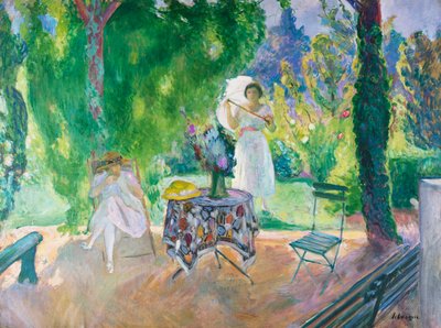 Due donne in un giardino d