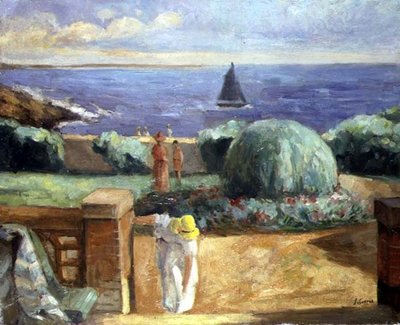 Donna sulla terrazza a Préfailles da Henri Lebasque