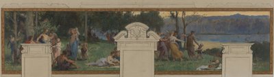 Bozzetto per il Municipio di Pantin: Allegorie del Canale Ourcq, Lavoro e Navigazione - Festa campestre da Henri Leopold Levy