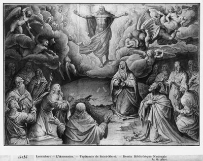 Vita di Cristo, Ascensione, studio preparatorio del cartone per arazzo per la Chiesa Saint-Merri a Parigi, c.1585-90 da Henri Lerambert