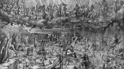 Vita di Cristo, Giudizio Universale, studio preparatorio per il cartone della tappezzeria per la Chiesa di Saint-Merri a Parigi, c.1585-90 da Henri Lerambert