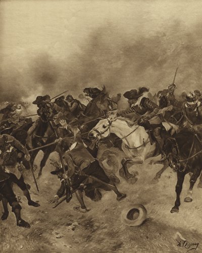 Battaglia di Marston Moor, 1644 da Henri Louis Dupray