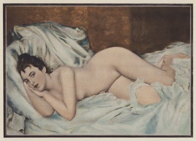 Donna nuda su un letto da Henri Lucien (after) Doucet