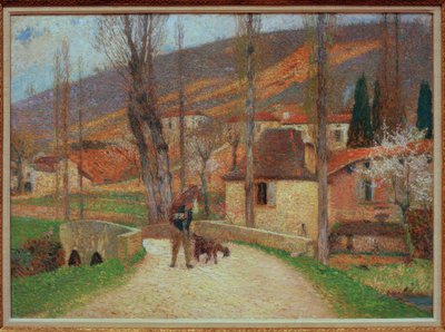 Contadino che entra nel villaggio da Henri Martin
