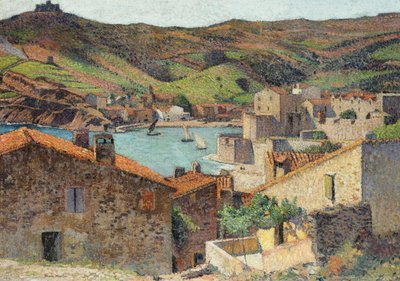 Il Villaggio di Collioure con una Veduta del Porto da Henri Martin