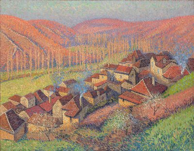 Vista del centro di Labastide du Vert, c.1940 da Henri Martin