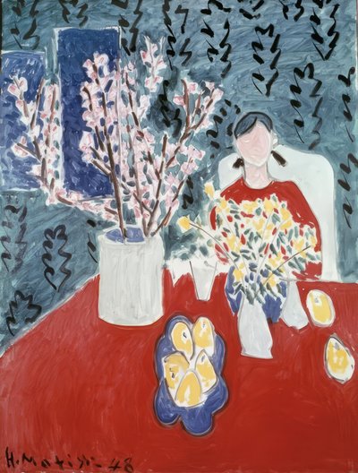 Rami di prugno su sfondo verde da Henri Matisse