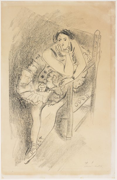 Ballerina su una sedia di legno da Henri Matisse