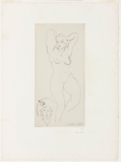 Nudo femminile con braccia alzate e testa di donna da Henri Matisse