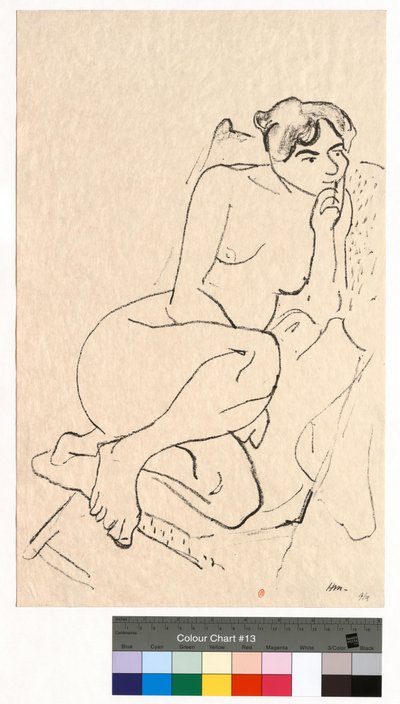 Figura pensierosa su una sedia pieghevole da Henri Matisse