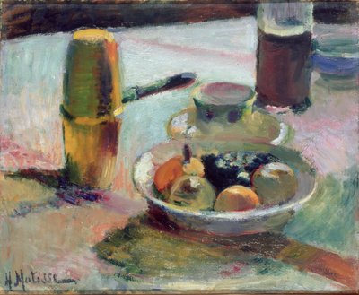 Frutta e caffettiera, 1898 circa (olio su tela) da Henri Matisse