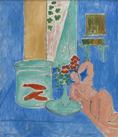 Pesci rossi e sculture da Henri Matisse