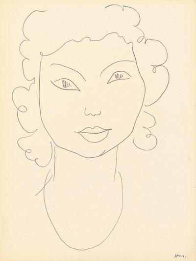 Testa, capelli ricci (pastello su carta) da Henri Matisse