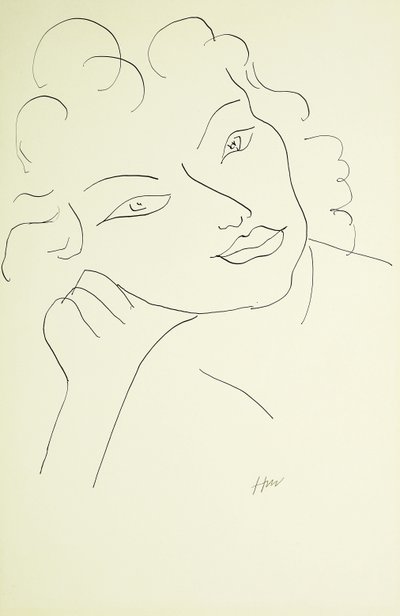 Testa di giovane donna (penna e inchiostro nero su carta) da Henri Matisse