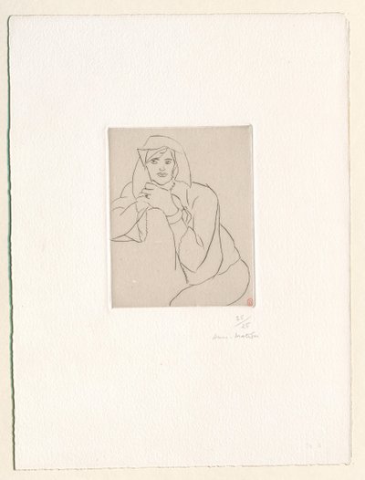 Giovane donna, con le mani giunte sullo schienale di un mobile da Henri Matisse