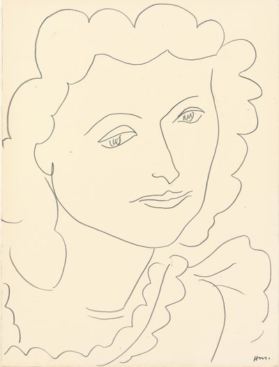 Testa grande (Lucienne) (matita su carta) da Henri Matisse